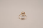 Sterling silver oval amethyst cabochon ring