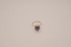 Sterling silver oval amethyst cabochon ring