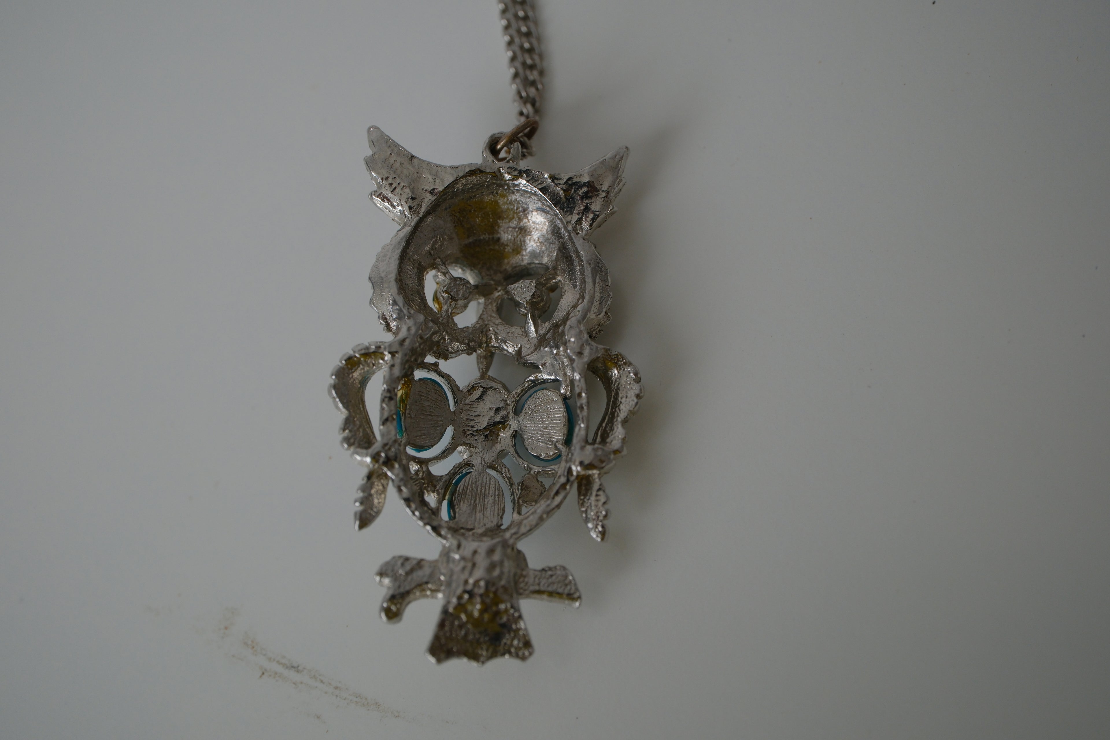 Vintage Blue owl pendant necklace