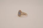Vintage Sterling silver Tanzanite filigree ring