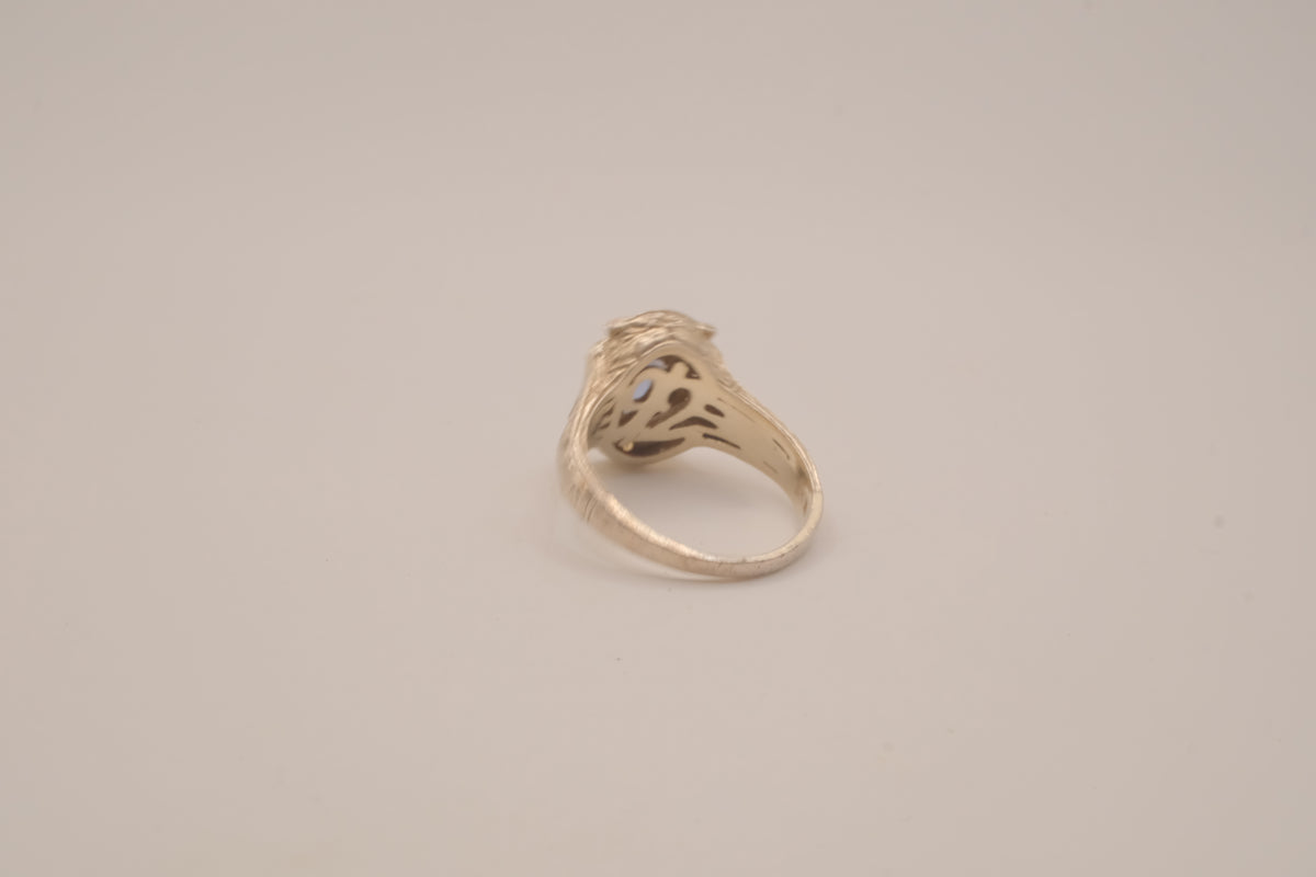 Vintage Sterling silver Tanzanite filigree ring