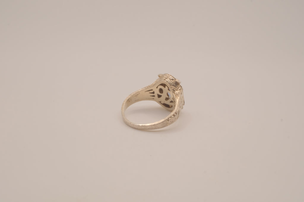 Vintage Sterling silver Tanzanite filigree ring