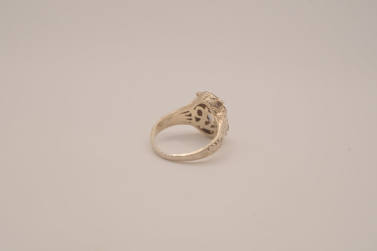 Vintage Sterling silver Tanzanite filigree ring