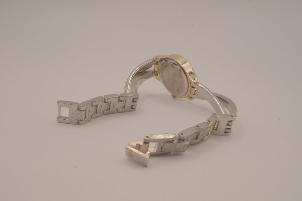 Two-toned Fmd Rhinestone watch