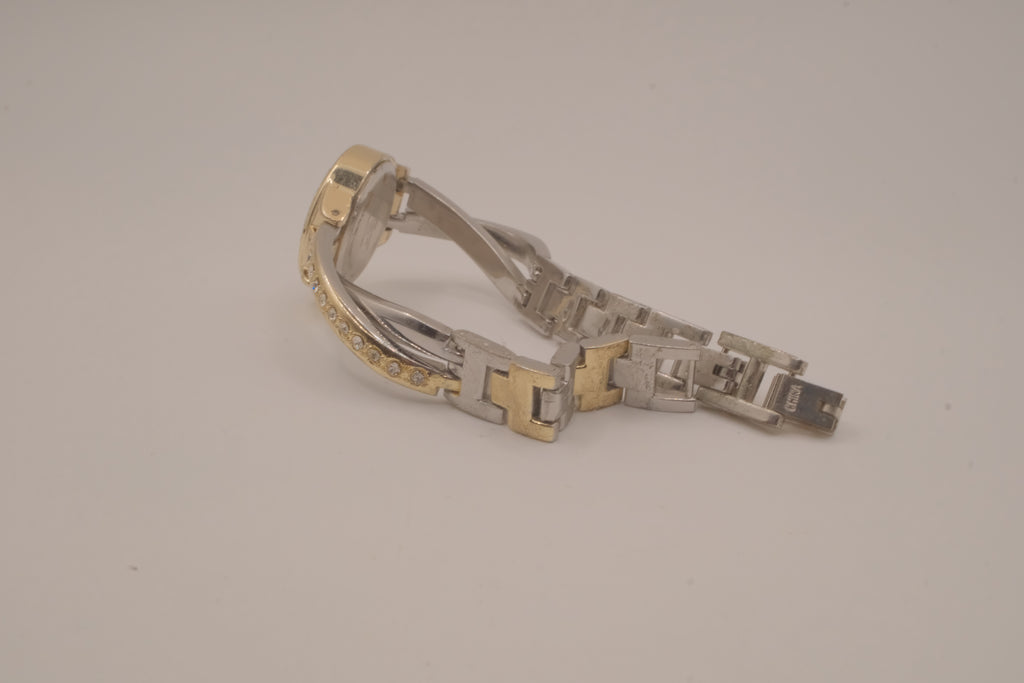 Two-toned Fmd Rhinestone watch