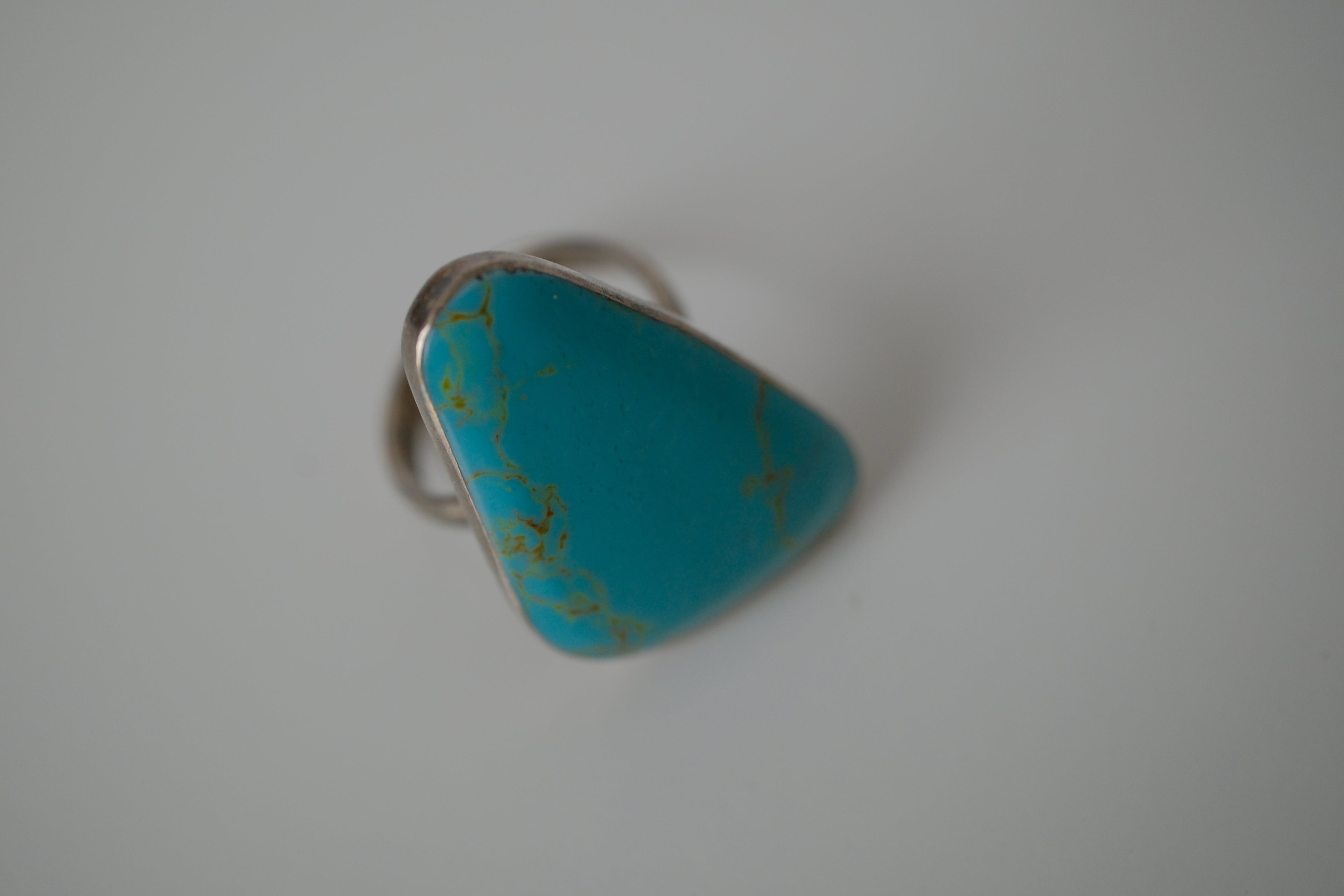 Vintage Sterling silver triangular turquoise ring