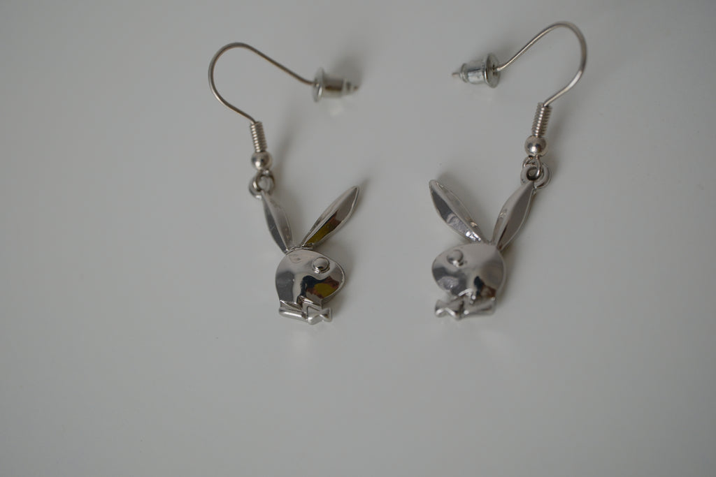 Playboy Rabbit Head dangle earrings