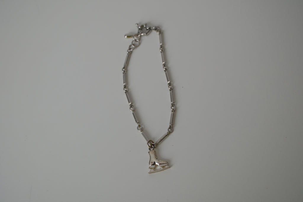 Reworked ice skate charm bracelet