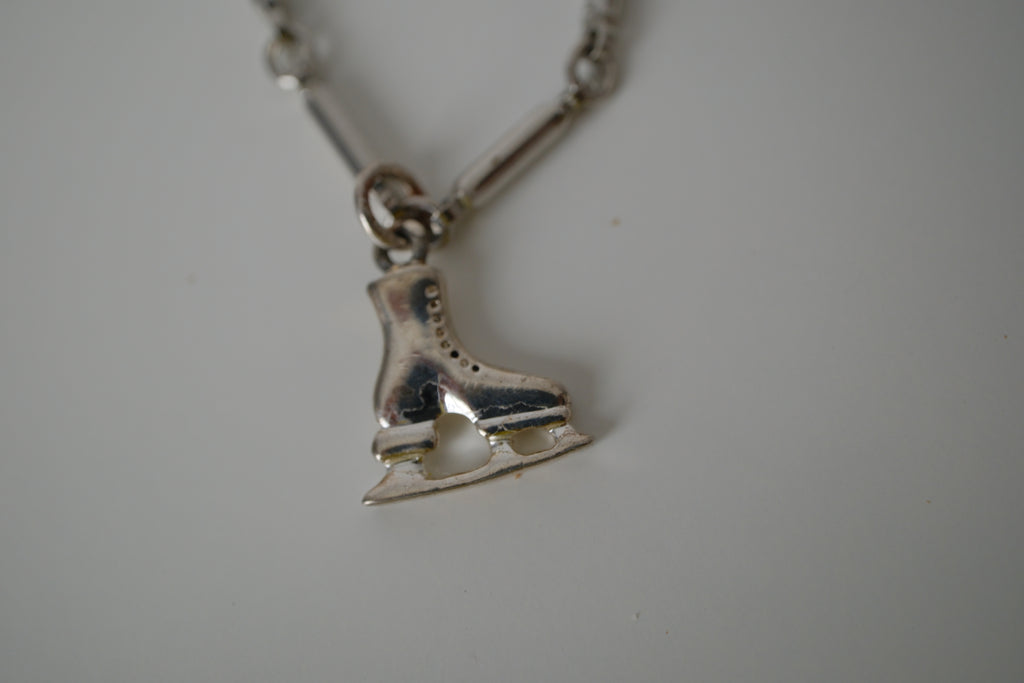 Reworked ice skate charm bracelet