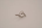 Marquise-cut cubic zirconia leaf branch open statement ring