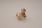 Two-tone floral statement ring