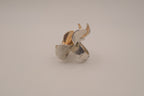 Two-tone floral statement ring