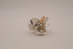 Two-tone floral statement ring