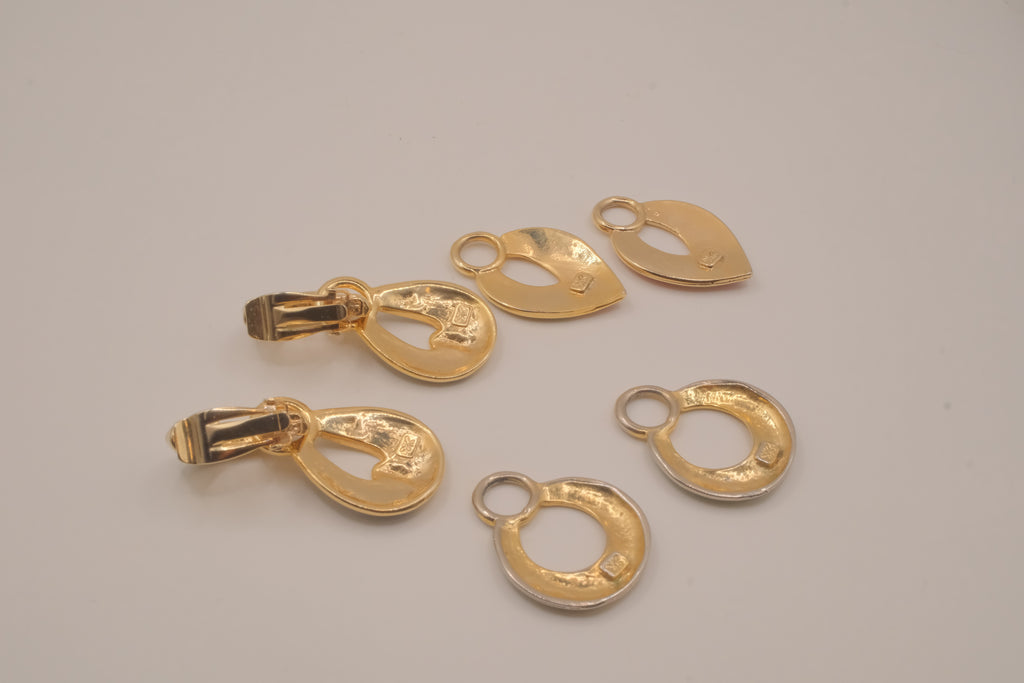 Vintage Weekenders 1980s interchangeable door-knocker clip-on earring set