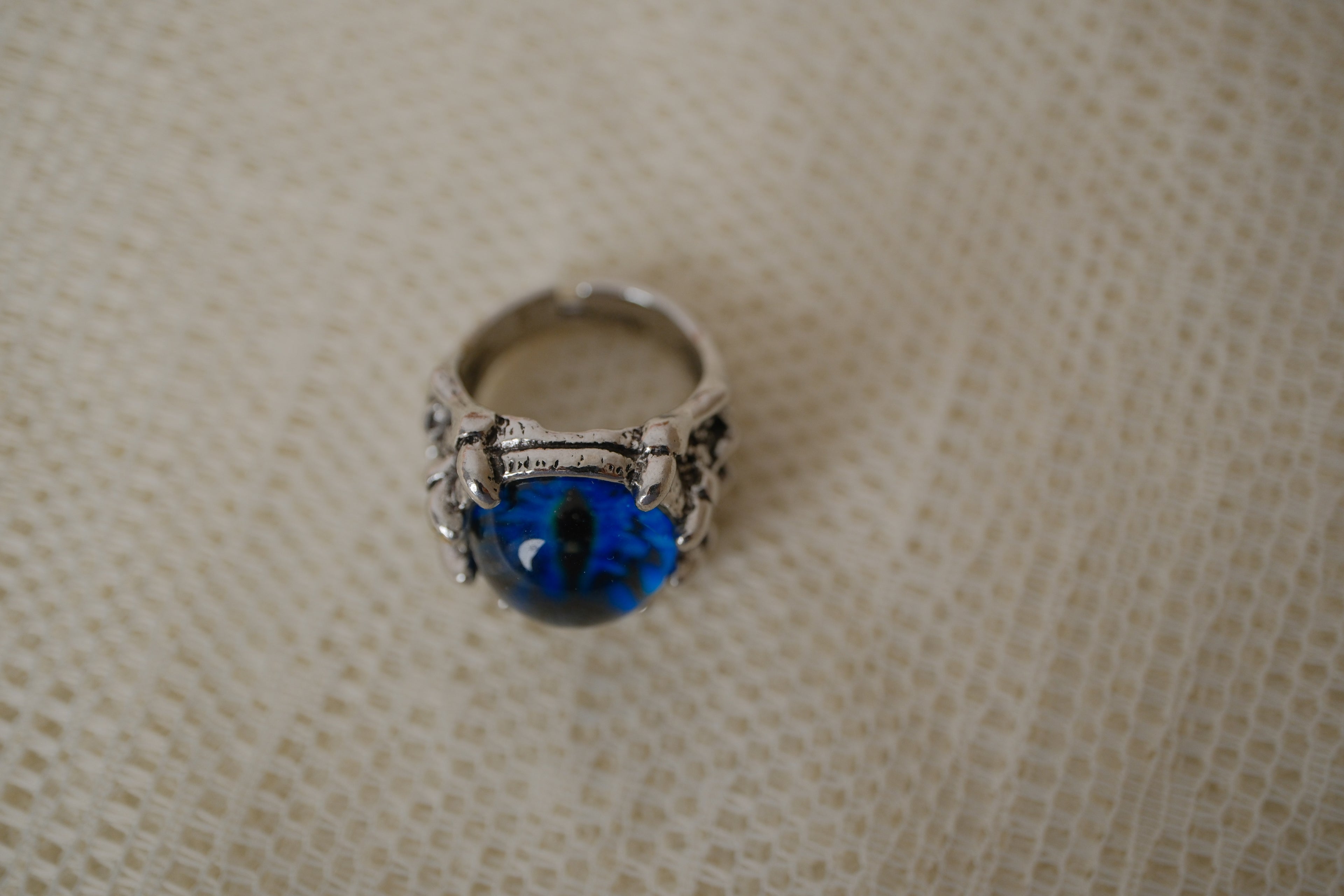 Dragon or demon eye Goth ring