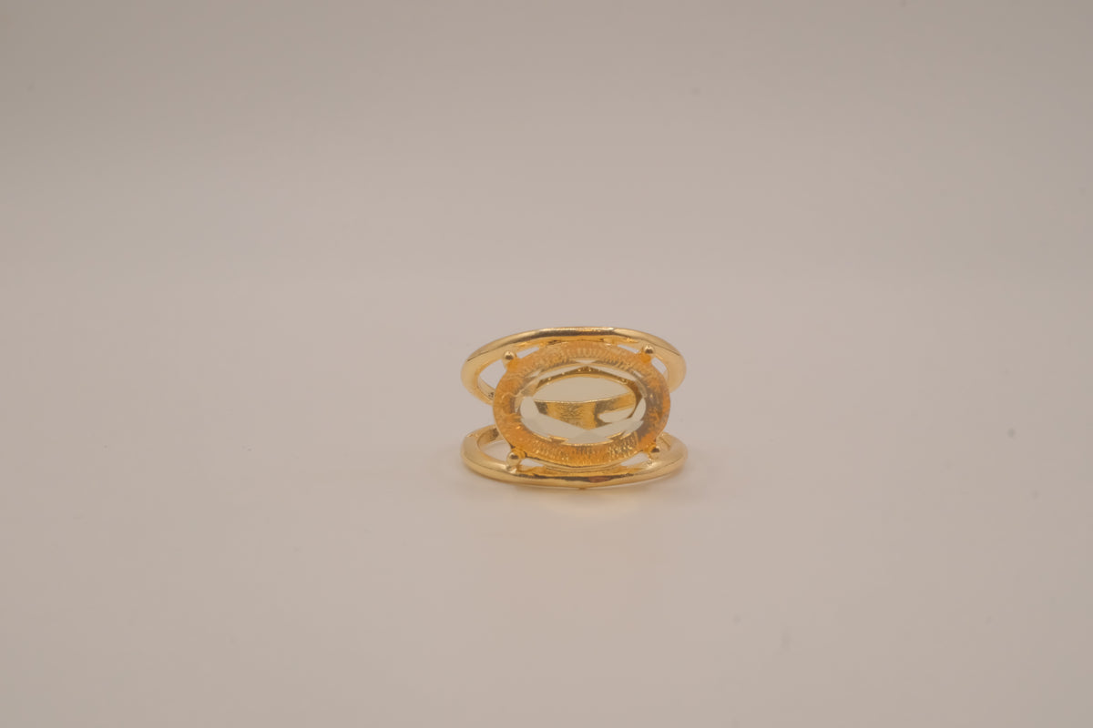 Gold tone cocktail statement ring