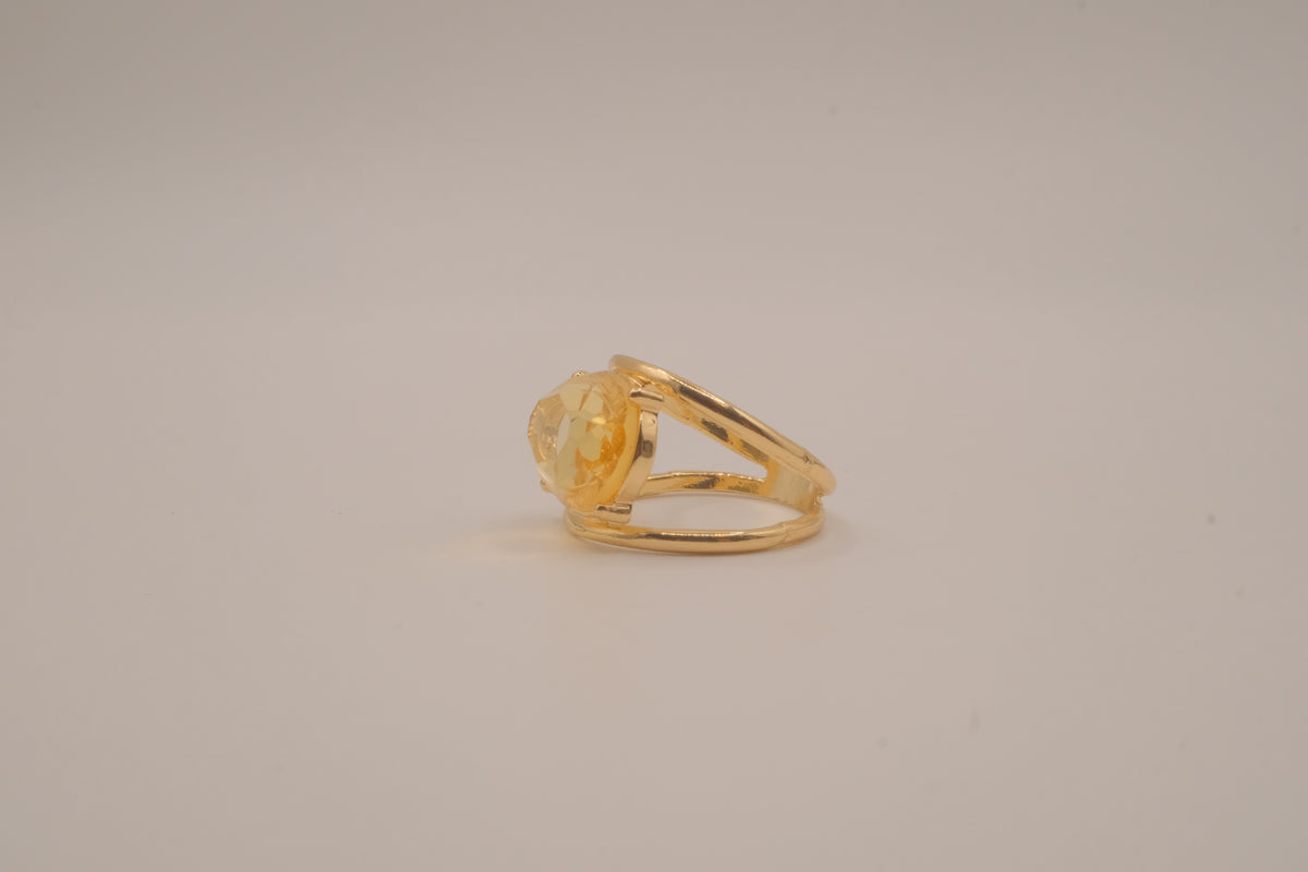 Gold tone cocktail statement ring