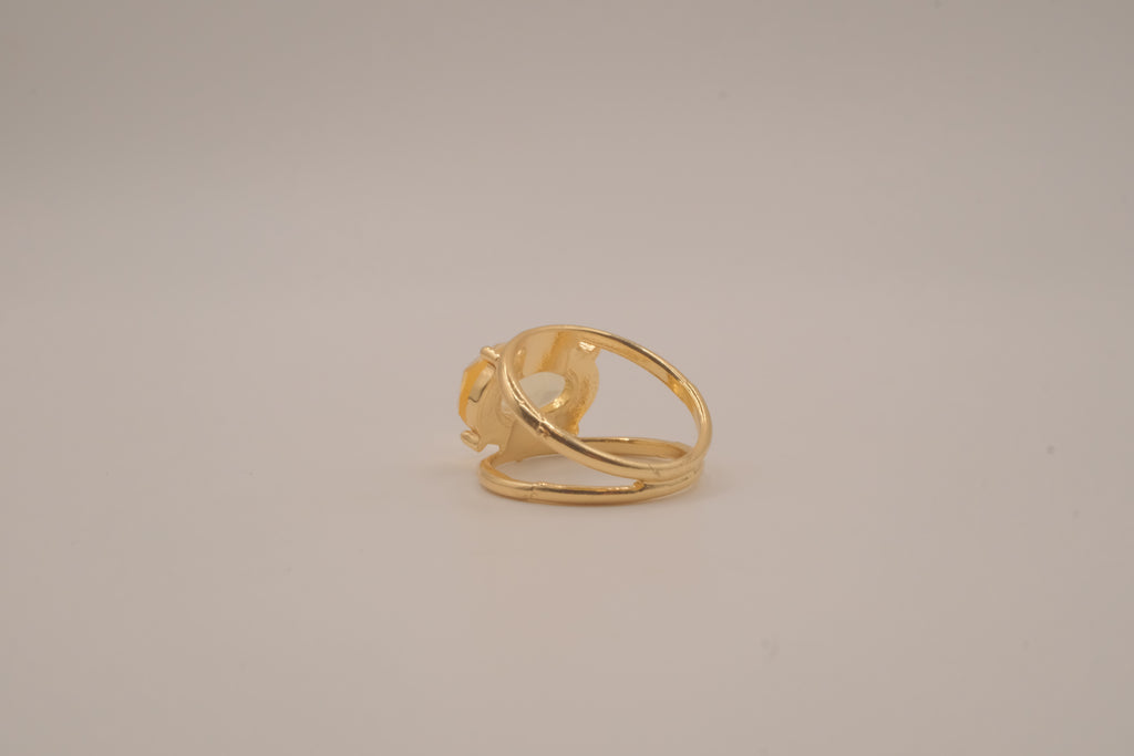 Gold tone cocktail statement ring