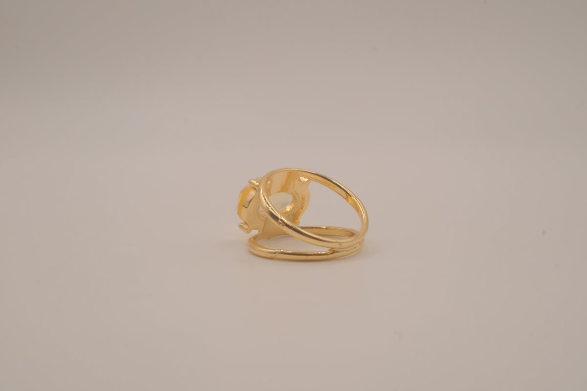 Gold tone cocktail statement ring