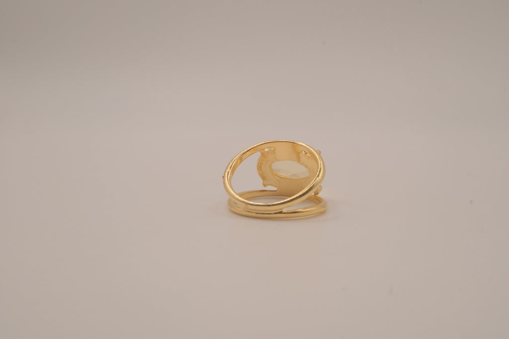 Gold tone cocktail statement ring