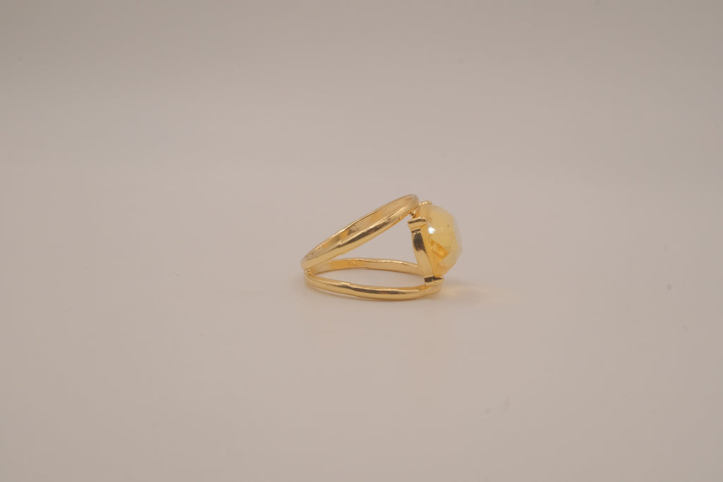 Gold tone cocktail statement ring