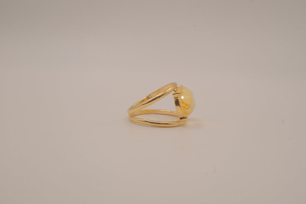 Gold tone cocktail statement ring