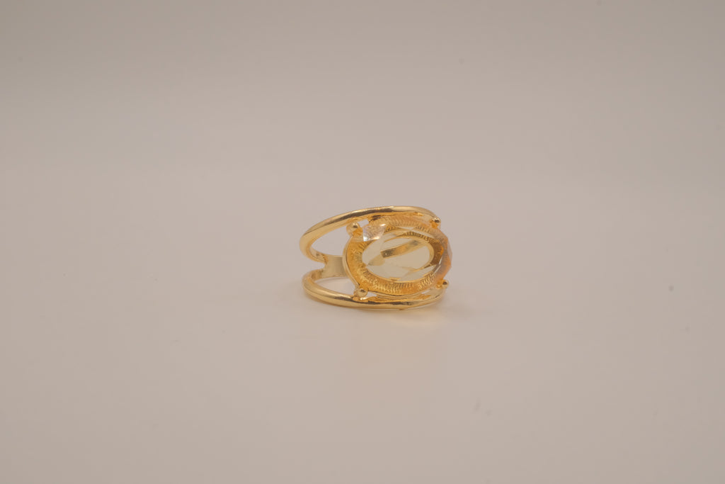 Gold tone cocktail statement ring
