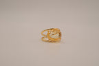 Gold tone cocktail statement ring