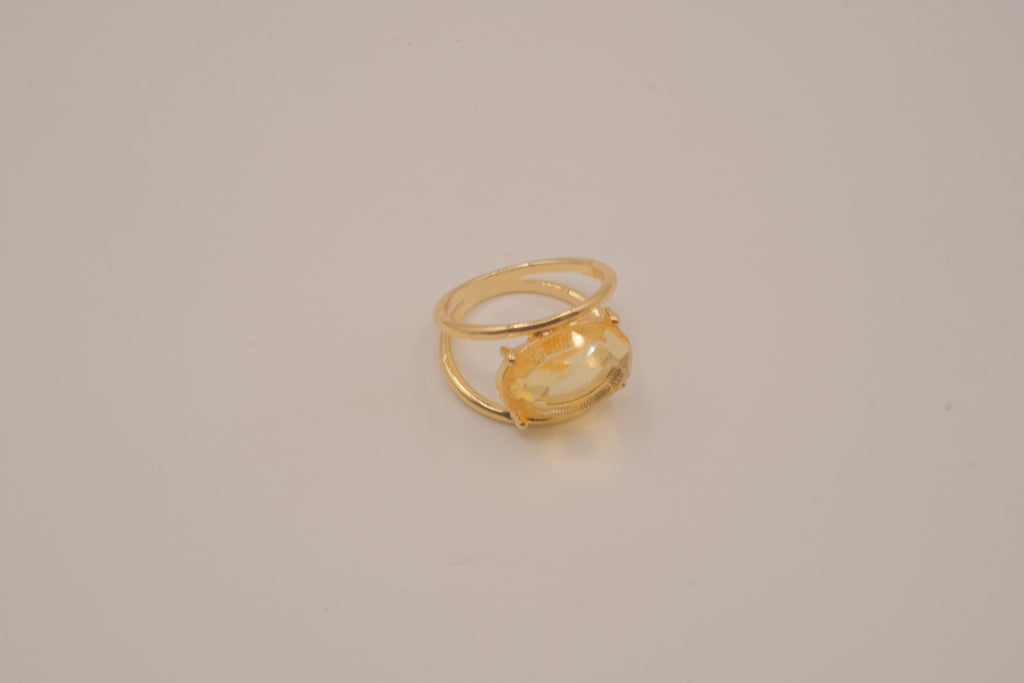 Gold tone cocktail statement ring