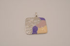 Abstract enamel square pendant