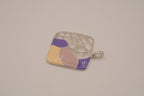 Abstract enamel square pendant