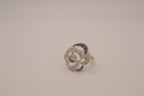 Openwork floral statement ring