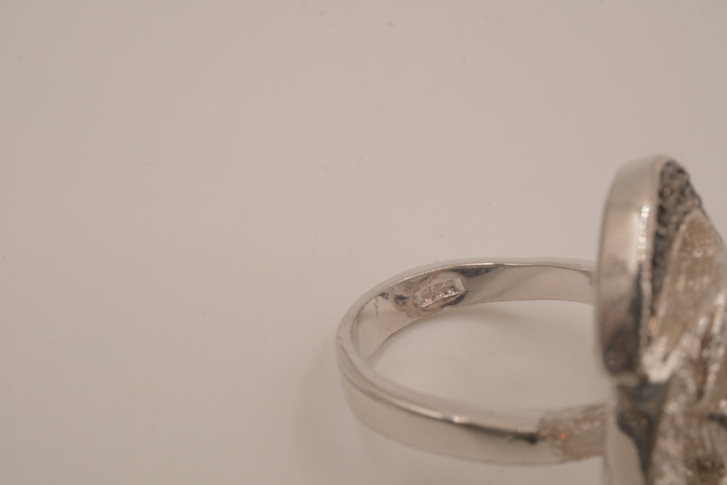 Openwork floral statement ring