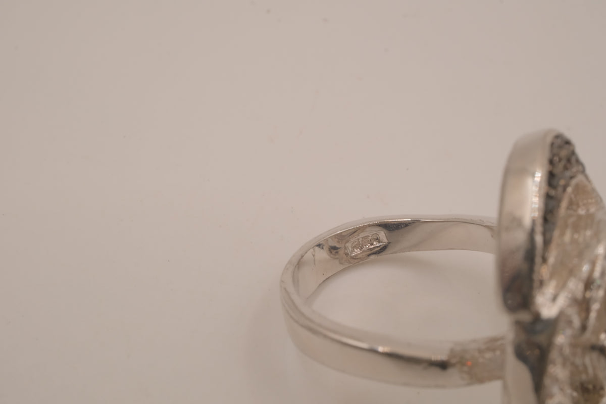 Openwork floral statement ring