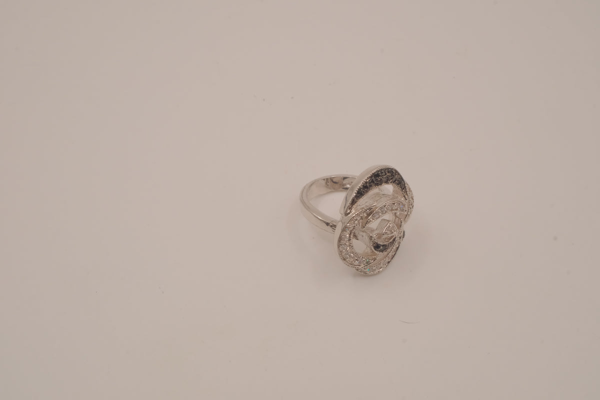 Openwork floral statement ring