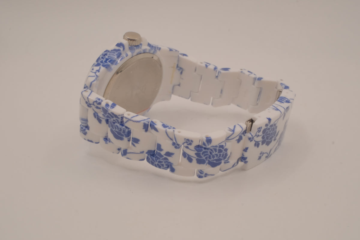 Avon Blue and White Floral Watch