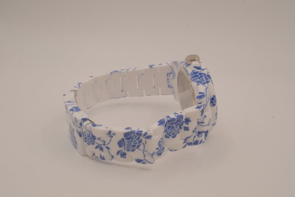 Avon Blue and White Floral Watch