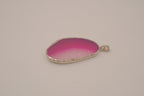 Pink agate slice pendant