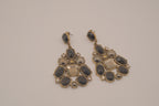 Vintage Avon "Faceted Jet Drop" chandelier earrings
