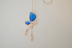 Blue crystal butterfly pendant on Rose Gold chain
