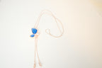 Blue crystal butterfly pendant on Rose Gold chain