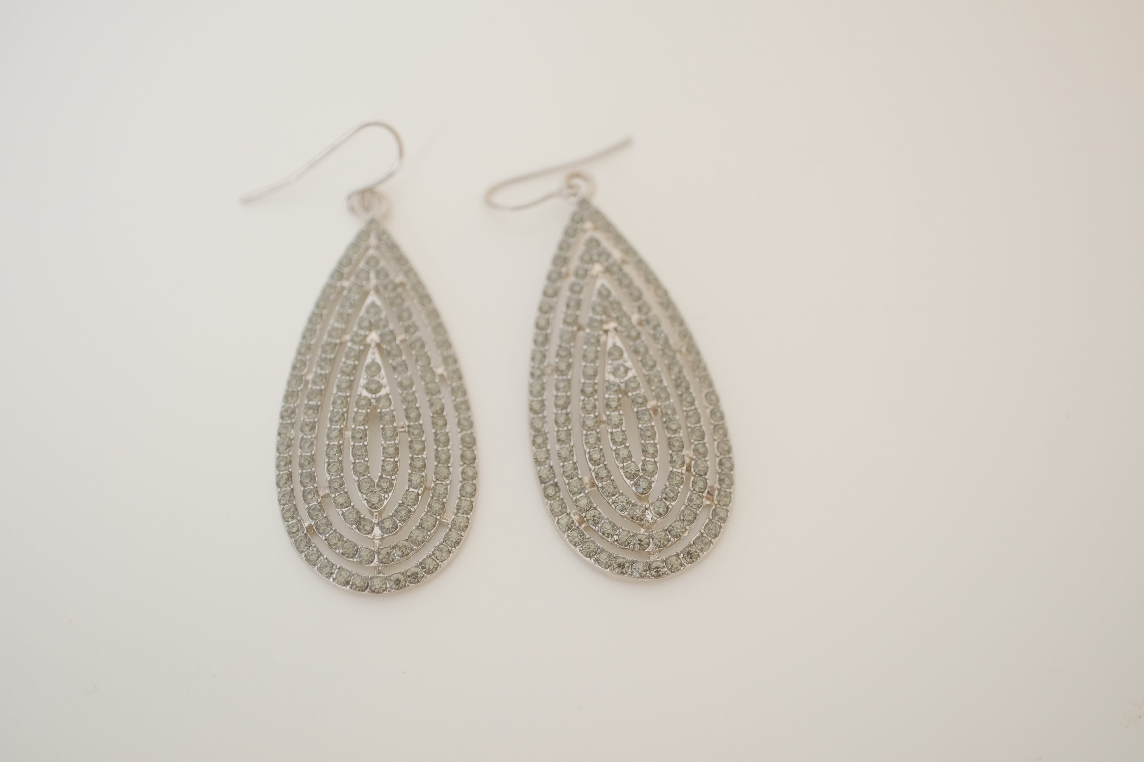 Statement multilayered teardrop dangle earring