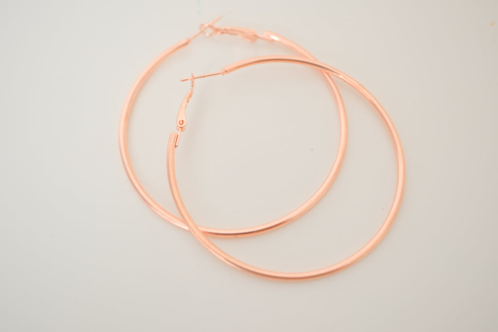 Rose gold Large hoop earrings&nbsp;