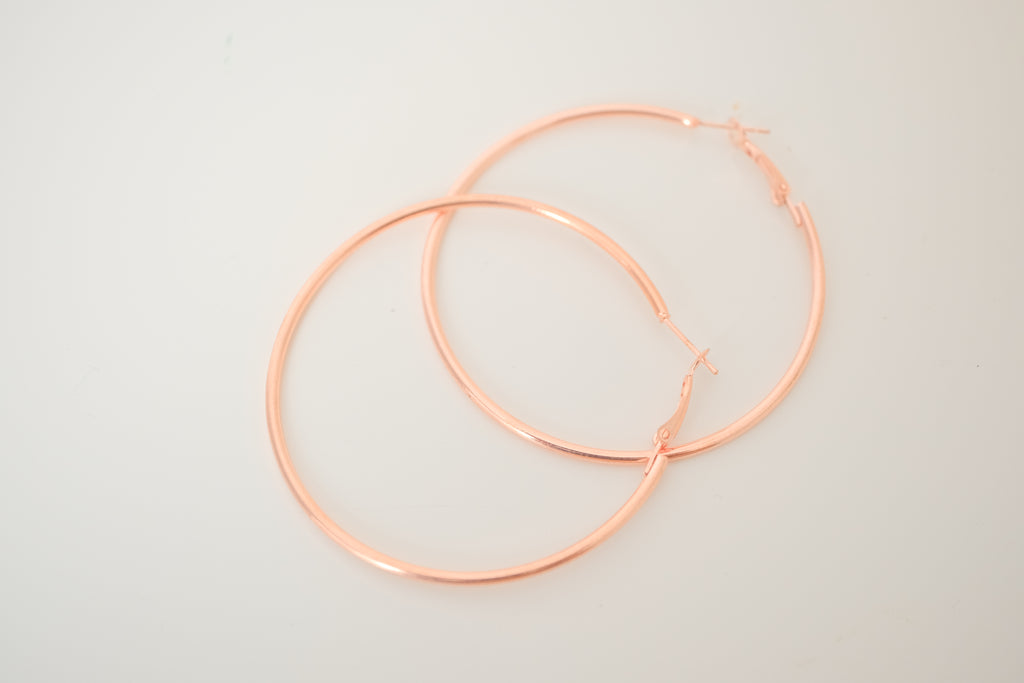 Rose gold Large hoop earrings&nbsp;
