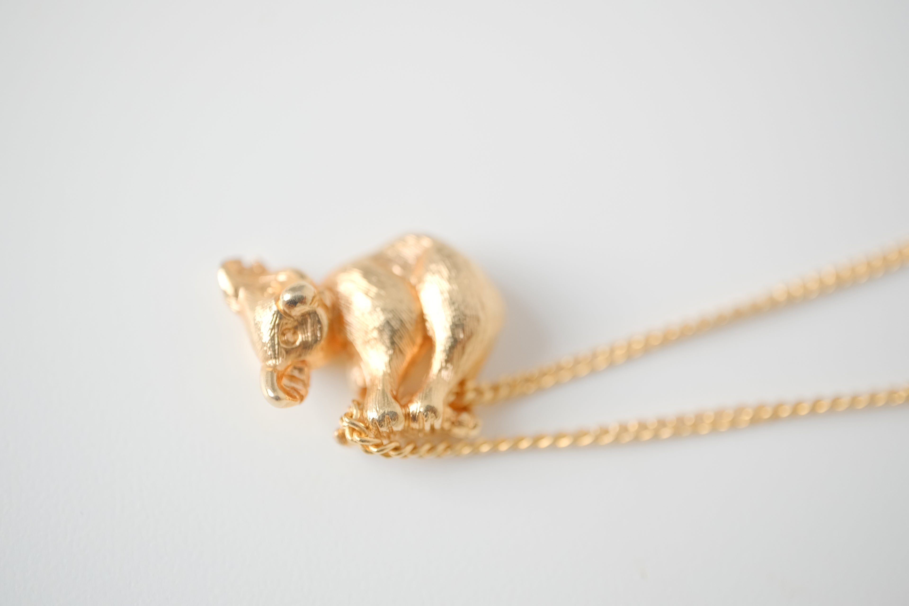 Gold toned Koala near pendant chain