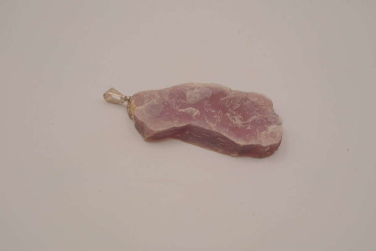 Raw pink Opal pendant