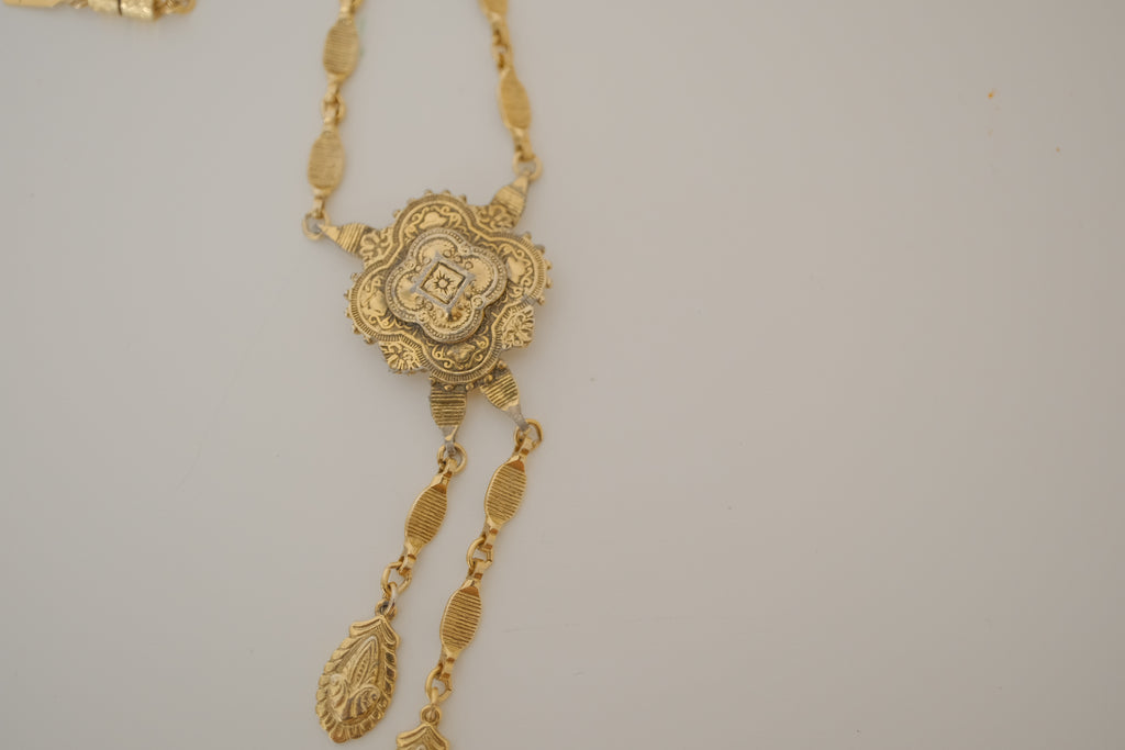 Vintage ornate pendant and tassel drops