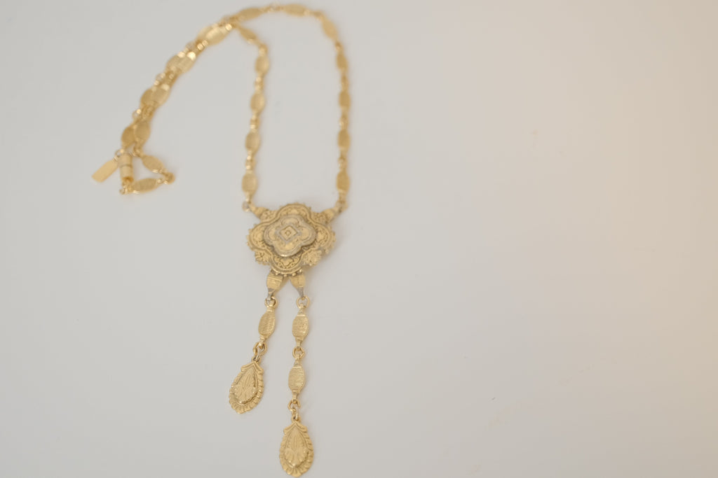 Vintage ornate pendant and tassel drops