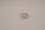 Silver tone pear-cut solitaire ring