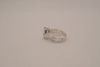Silver tone pear-cut solitaire ring